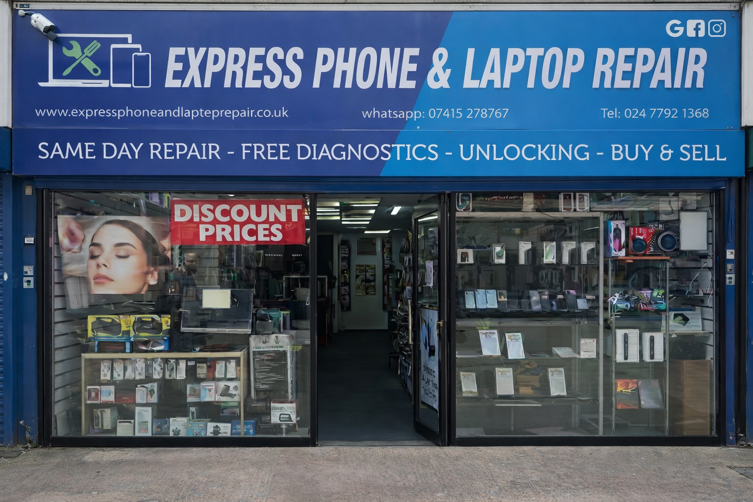 Repair workshop storefront